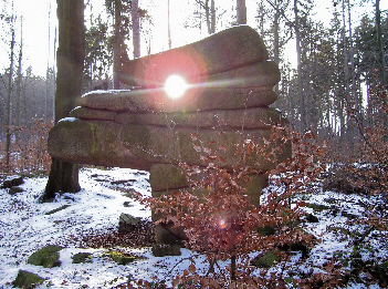 Aufnahme von Hans Klecker Wintersonnenwende 2009, Kuckuckstein in Knigshain