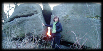 Marion Herold am Teufelsstein von Pließkowitz - Sonnenuntergang Frühling 2009